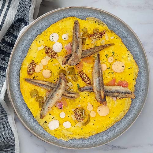 Tortilla vaga de boquerón enharinado