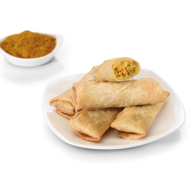mini rollito pollo al curry hosteleria